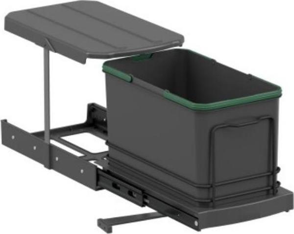 Starax S-2573-A Teleskopik Raylı Plastik 16 Lt. Gri Çöp Kovası - Image 1