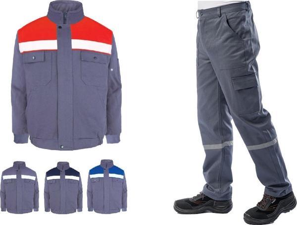 Kışlık İş Takımı Çok Cepli İç Yapısı Polarlı Reflektörlü İş Montu ve 7/7 İş Pantolonu  Gri Renk Yüzde Yüz Pamuk 3117-2958 - Image 1