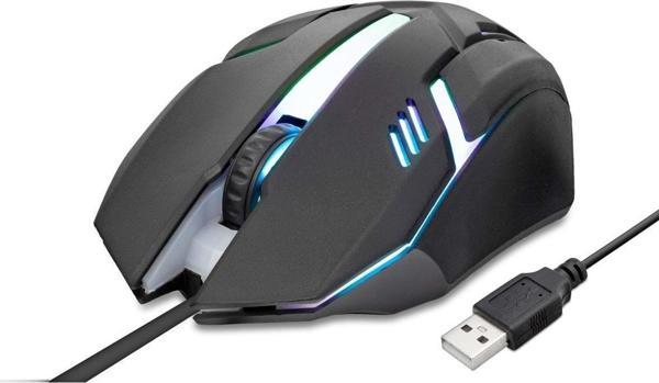 Kablolu Oyuncu Mouse Led 800/1600 Dpı 140Cm Siyah HDX3257 - Image 1
