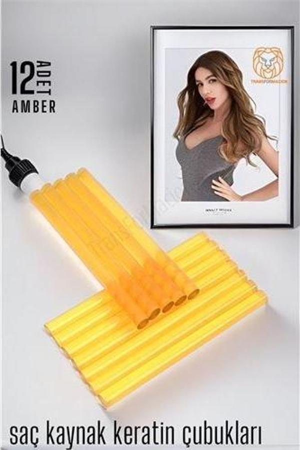 Nano Keratin Kaynak Çubukları 12 Adet AMBER - Image 1
