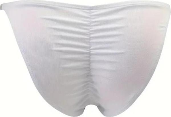 Erkek  Beyaz Büzgülü Slip İç Giyim - Image 1