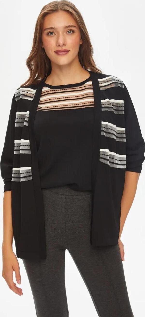 Faik Sönmez Transparan Detaylı Kadın Triko Hırka 69664 - Image 1