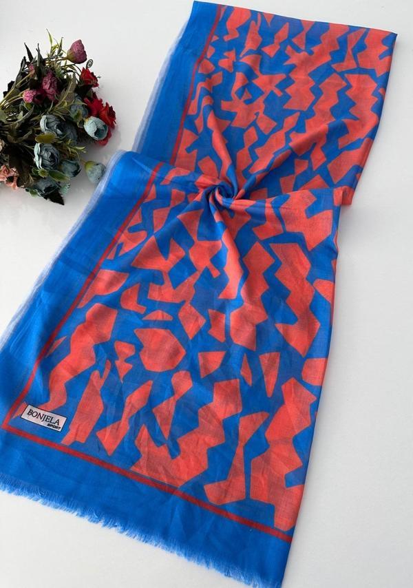 Yazlık İnce Bonjela Sport Desenli Pamuklu Şal LBS0106 - Image 1