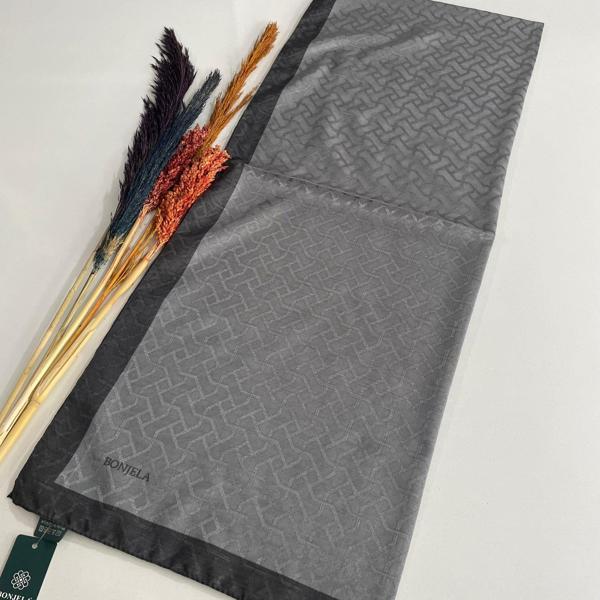 Bonjela Monogram Şal Koyu Gri - Antrasit JZ0302 - Image 1