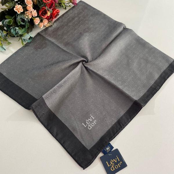 Levidor Premium Monogram Eşarp Gri-Antrasit GX0210 - Image 1