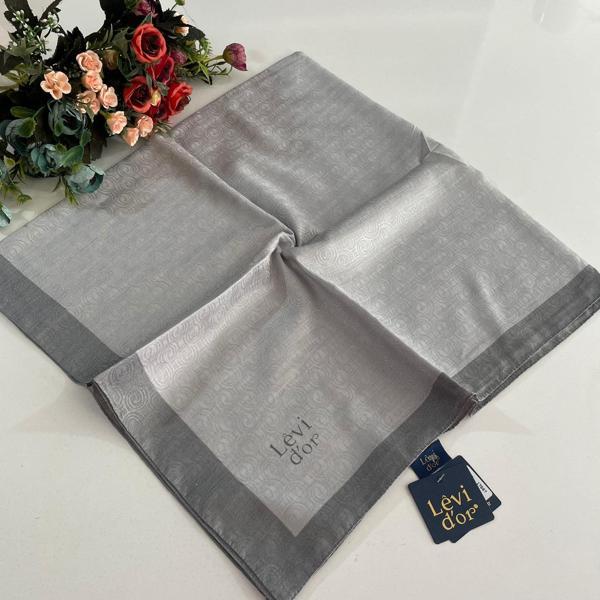 Levidor Premium Monogram Eşarp Açık Gri GX0204 - Image 1