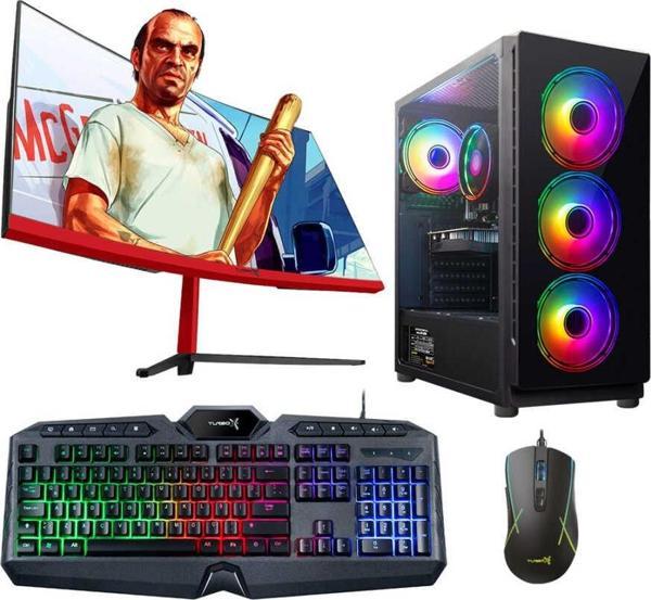 Turbox Tx4111 i5 3470 16GB Ram 1TB SSD 4GB GTX1050Ti 23.6 Curved Monitör Masaüstü Oyun Bilgisayarı - Image 1