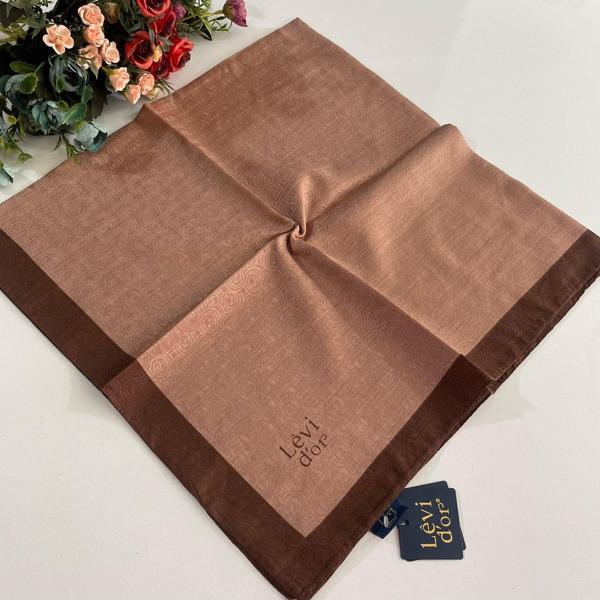 Levidor Premium Monogram Eşarp Gül Kurusu-Kahve GX0219 - Image 1