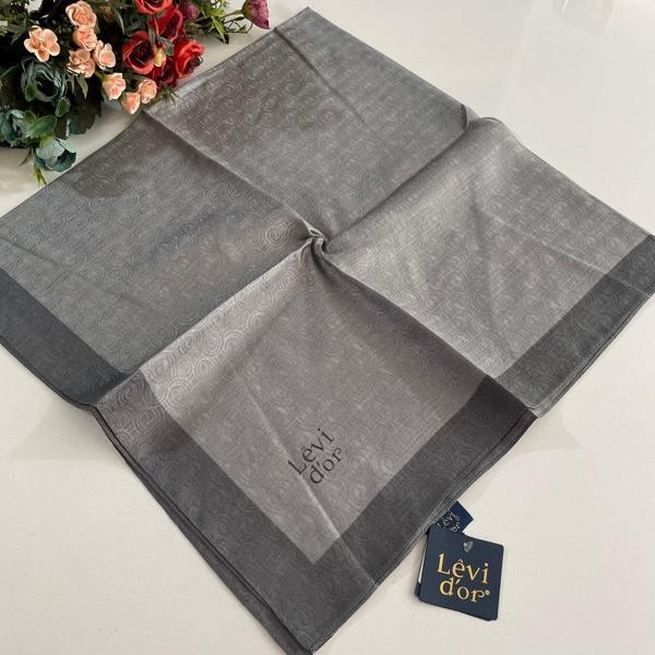 Levidor Premium Monogram Eşarp Gri-Antrasit GX0220 - Image 1