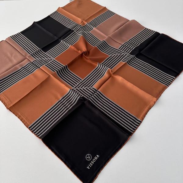 Vissona Twill İpek Eşarp Açık Kahve IPK4108 - Image 1