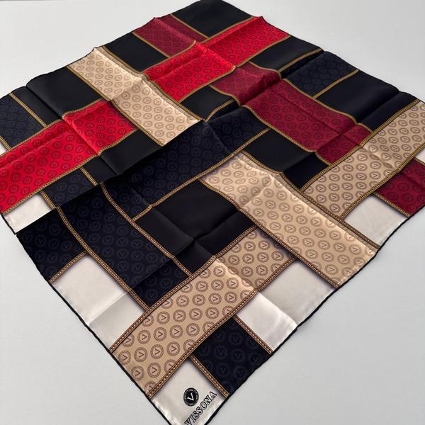 Vissona Twill İpek Eşarp Lacivert IPK4301 - Image 1