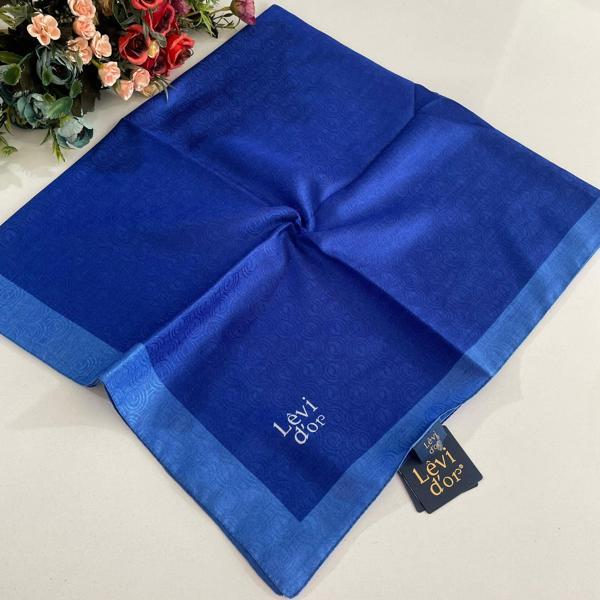 Levidor Premium Monogram Eşarp Açık Mavi- Saks Mavi GX0211 - Image 1