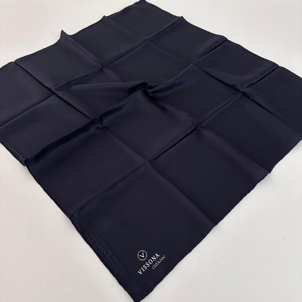 Vissona Exculusive Twill İpek Eşarp Lacivert IPE0202 - Image 1