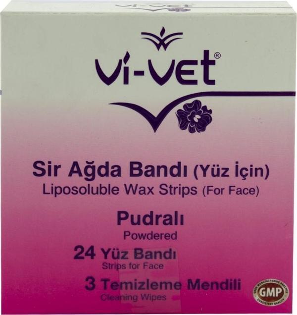 Vi-Vet Yüz İçin Sir Ağda Bandı Pudralı 24'lü 1 Adet - Image 1