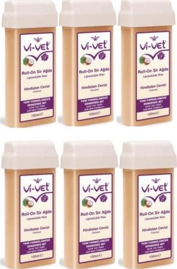 Vi-Vet Roll-On Sir Ağda Hindistan Cevizi 100 ml 6 Adet - Image 1