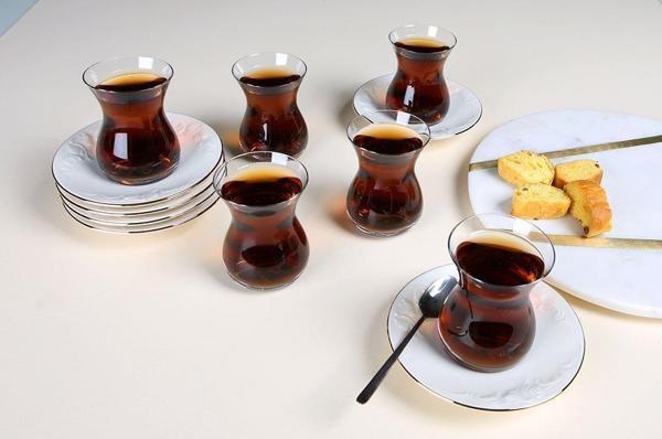 Porland Altın Yıldız Çay Bardak Takımı 12 Parça - Image 1