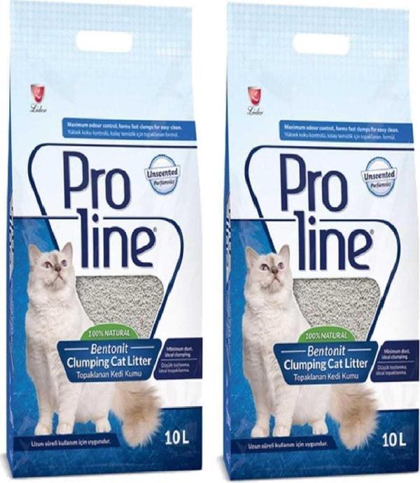 Proline Parfümsüz Topaklanan 10 lt 2'li Bentonit Kedi Kumu - Image 1