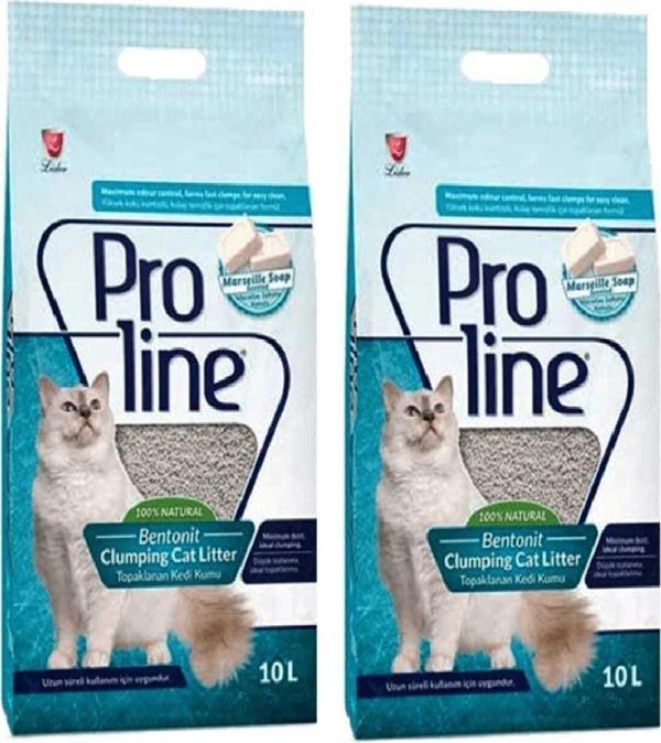 Proline Marsilya Sabunlu Topaklanan 10 lt 2'li Bentonit Kedi Kumu - Image 1