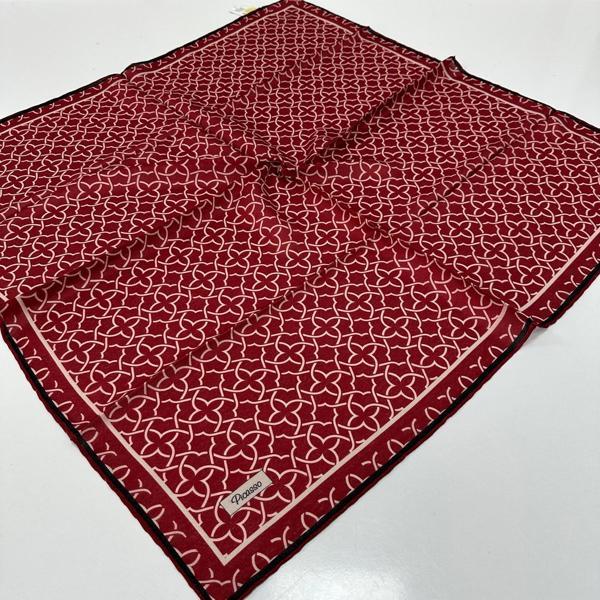 Picasso Jakarlı Soft Eşarp Bordo - Krem LDFZ0506 - Image 1