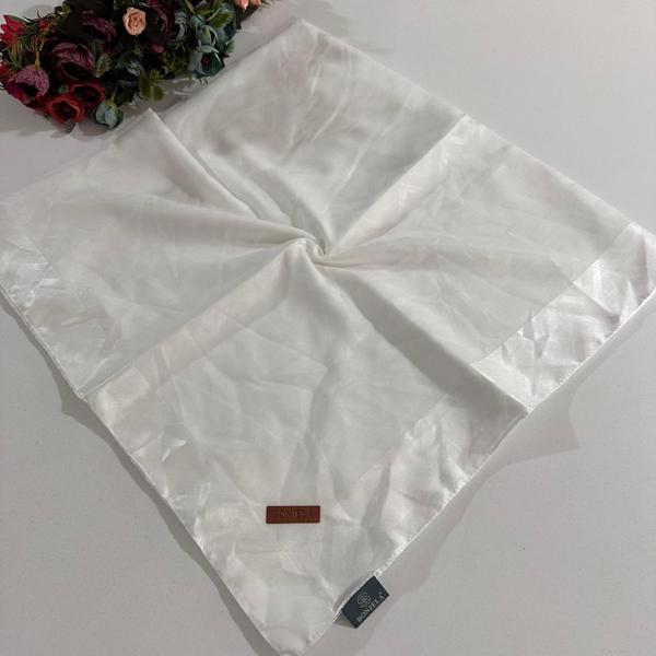 Bonjela Lento Eşarp Geometrik Desen Beyaz LNT0328 - Image 1
