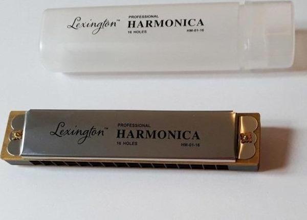 HM0116 MIZIKA 16 DELİK PROFESSIONAL HARMONICA ŞEFFAF KUTULU - Image 1