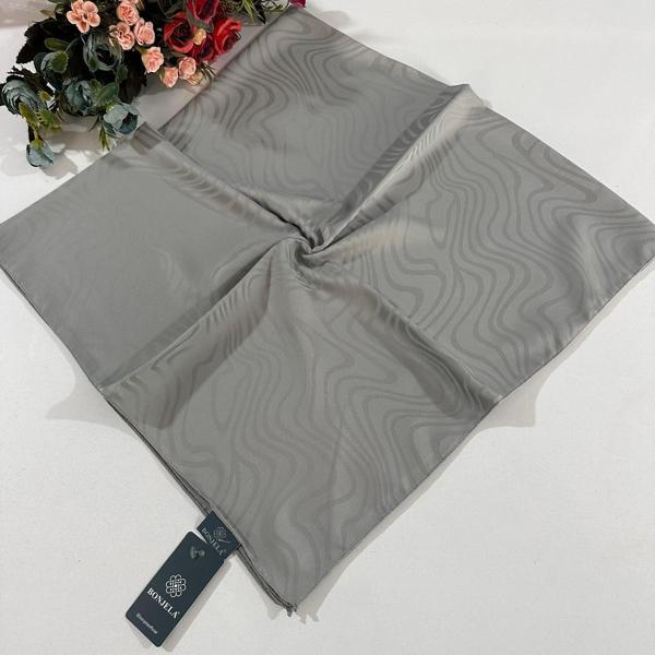 Bonjela Lüx Jakarlı Pamuk Eşarp Soft Gri JPB0110 - Image 1