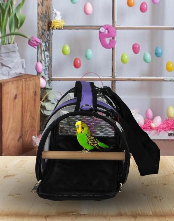 ANS Şeffaf Kuş Taşıma Çantası Mor 17*18*28 Cm - Image 1