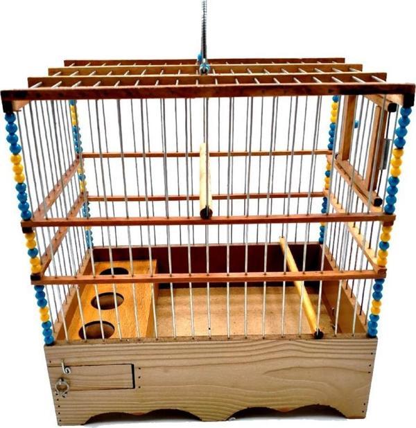 ANS El Yapımı Ahşap Kuş Kafesi 19*28*30cm - Image 1
