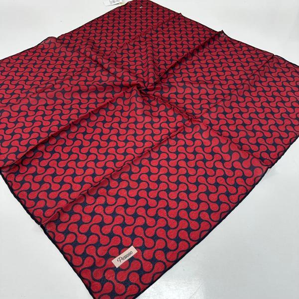Picasso Jakarlı Soft Eşarp Bordo - Lacivert LDFZ0503 - Image 1