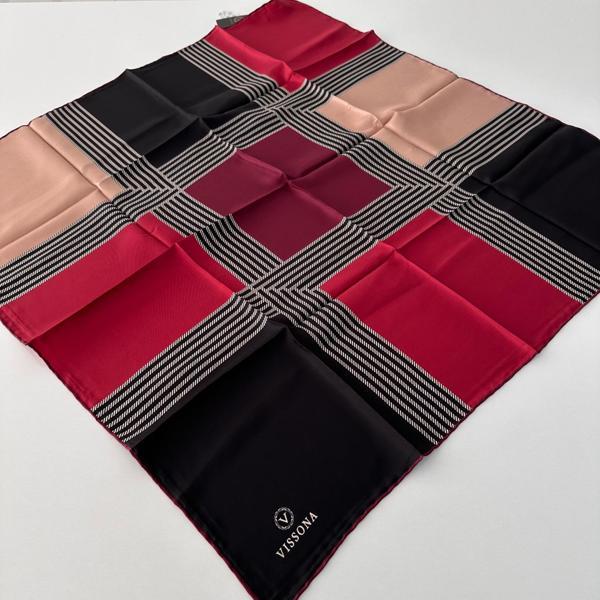 Vissona Twill İpek Eşarp Bordo IPK4102 - Image 1