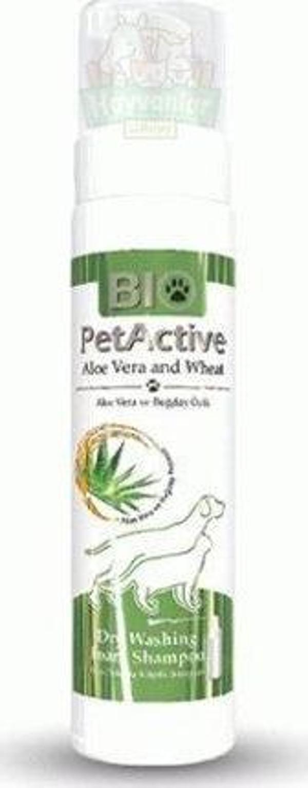 Bio PetActive Aloe Vera Ve Buğday Özlü Kuru Yikama Köpük Köpek Şampuan 200 Ml - Image 1