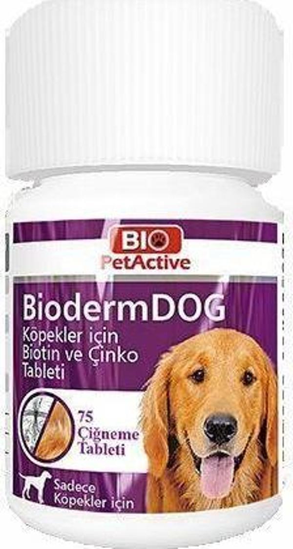 Bio PetActive BioDerm Biotin ve Çinko Köpek Tableti 37,5 Gr (75 Tablet) - Image 1