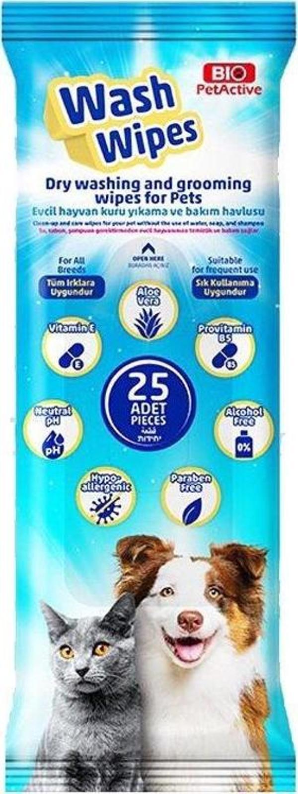 Bio PetActive Kedi Köpek Temizlemek İçin Islak Mendil 25 Adet - Image 1