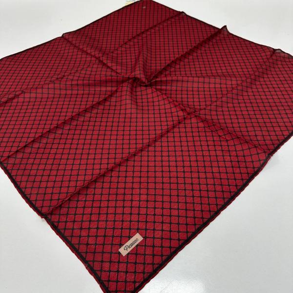 Picasso Jakarlı Soft Eşarp Bordo - Siyah LDFZ0507 - Image 1