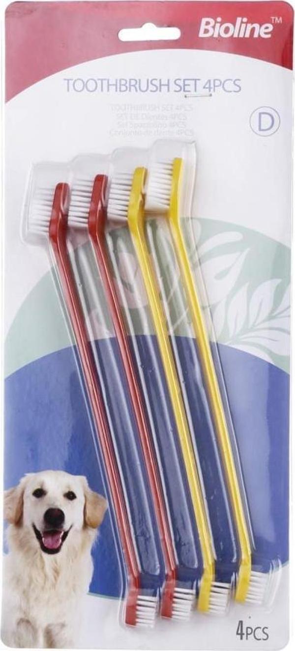 Bioline Köpek Diş Fırçası Seti 4lü - Image 1