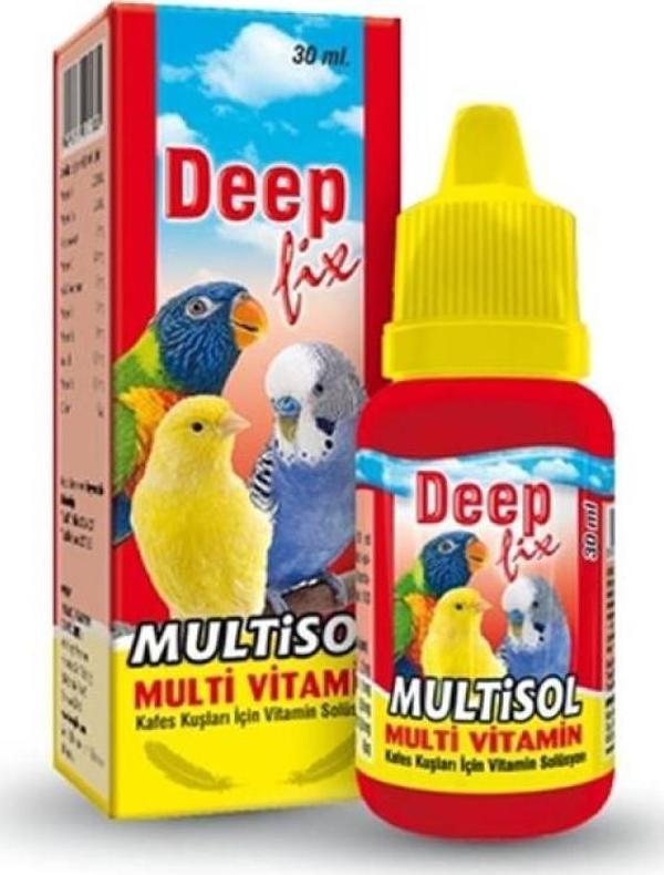Deep Fix Multisol Kafes Kuşlari İçin Multivitamin Takviyesi 30 Ml - Image 1