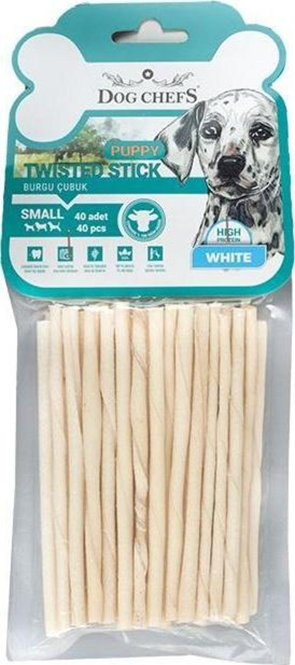 Dog Chefs Burgulu İnce Puppy Beyaz 40 lı Paket - Image 1