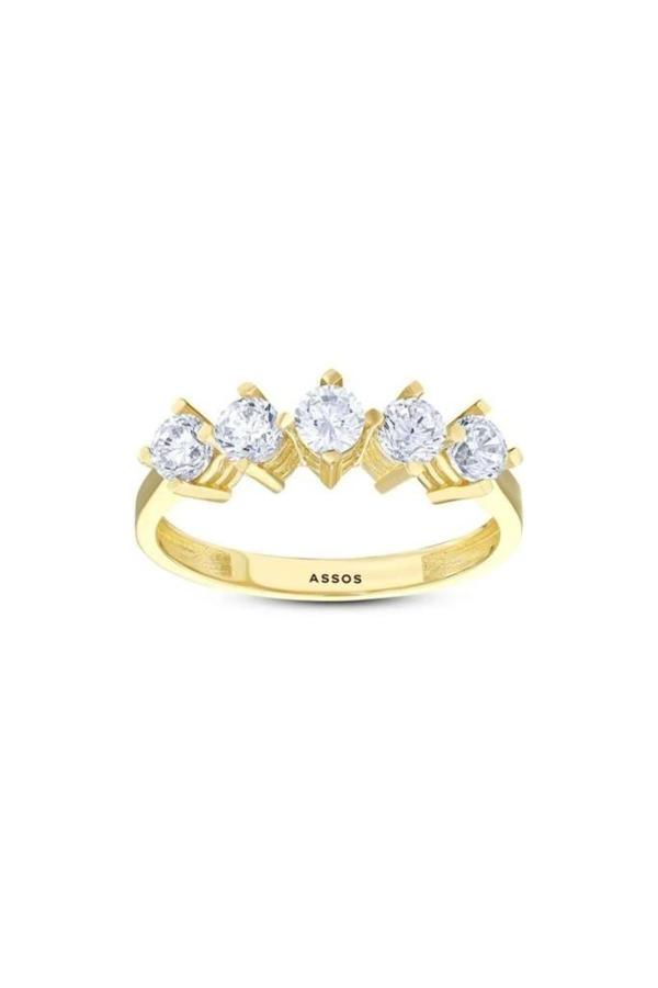 Altın Beştaş Yüzük - 14k - 2.63gr - Image 1