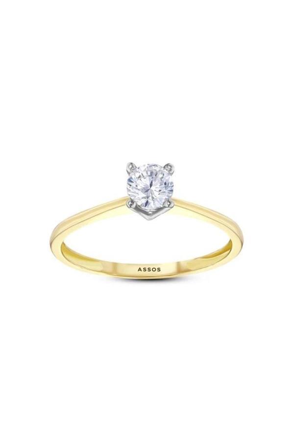 Altın Tektaş Yüzük - 14k - 1.25gr - Image 1
