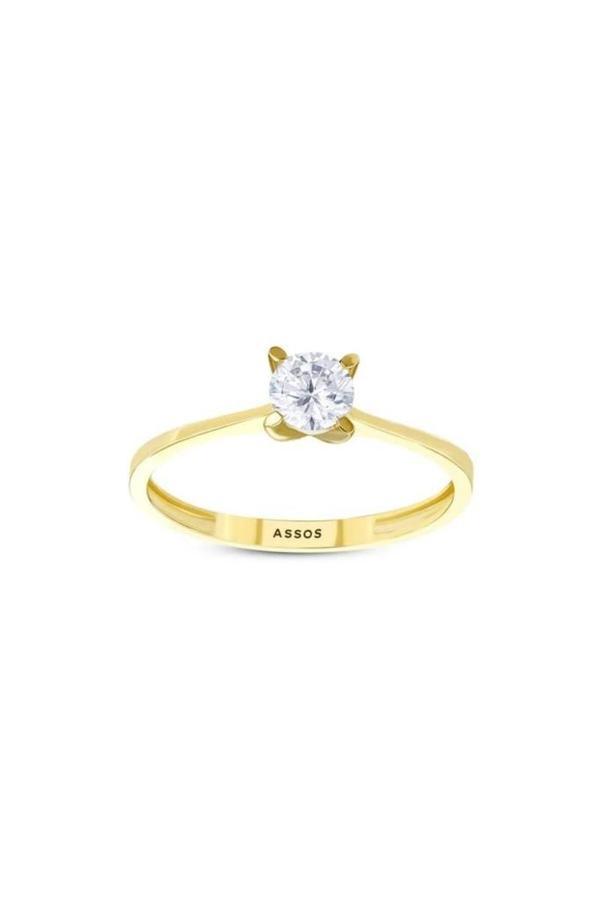 Altın Tektaş Yüzük - 14k - 1.25gr - Image 1