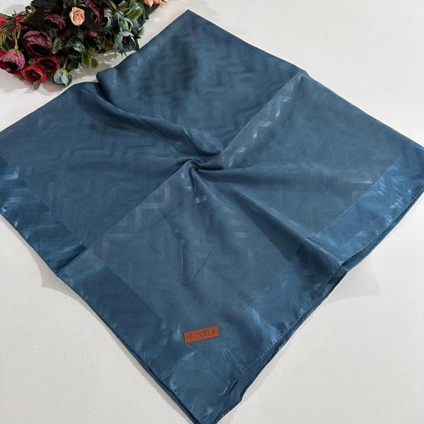 Bonjela Lento Eşarp Geometrik Desen Açık Petrol LNT0330 - Image 1
