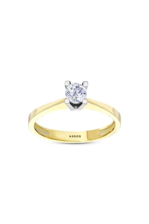 Altın Tektaş Yüzük - 14k - 1.87gr - Image 1