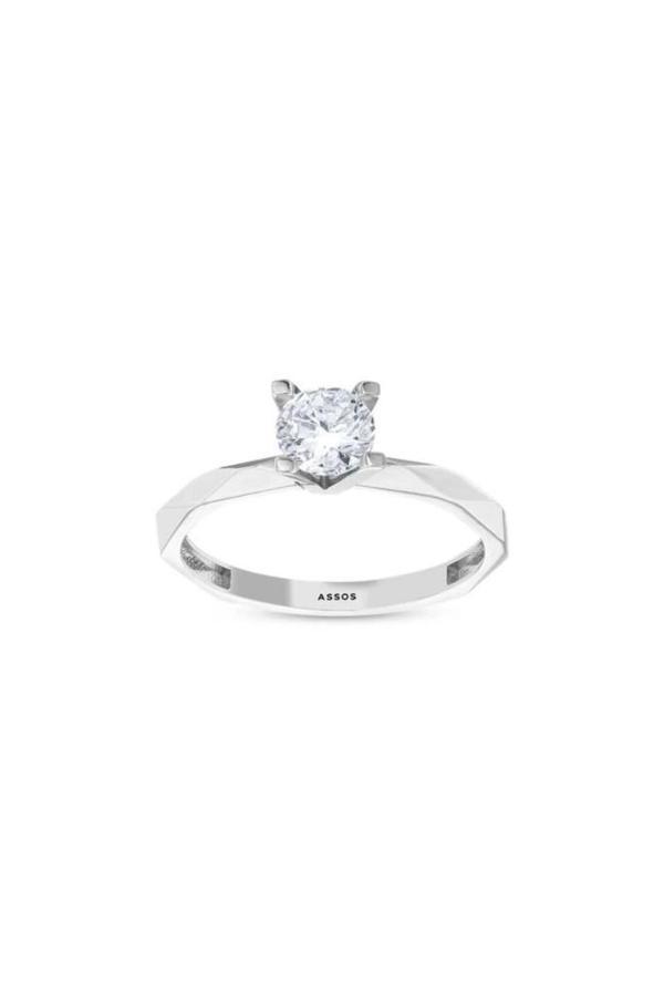 Altın Tektaş Yüzük - 14k - 1.90gr - Image 1