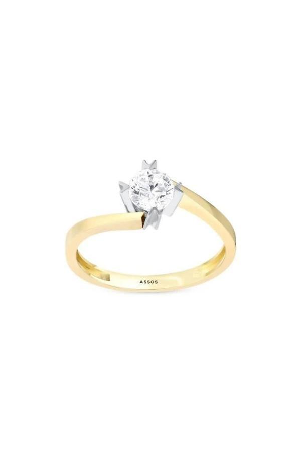 Altın Tektaş Yüzük - 14k - 2.14gr - Image 1