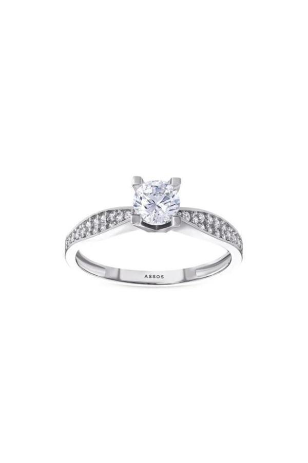 Altın Tektaş Yüzük - 14k - 2.18gr - Image 1