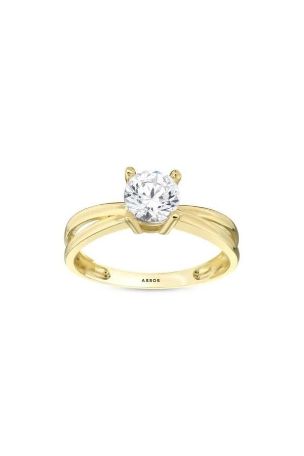 Altın Tektaş Yüzük - 14k - 2.48gr - Image 1