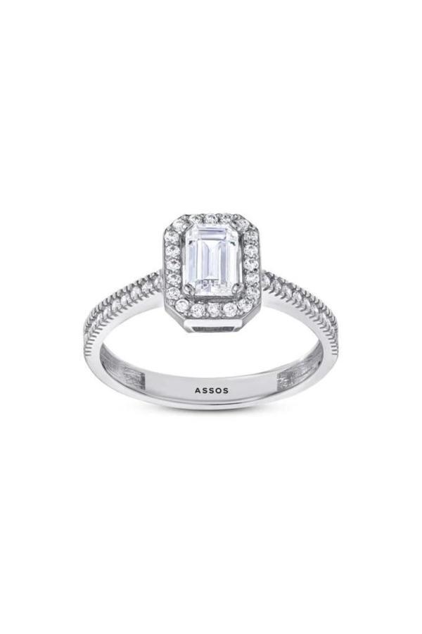 Baget Taşlı Altın Yüzük - 14k - 2.48gr - Image 1