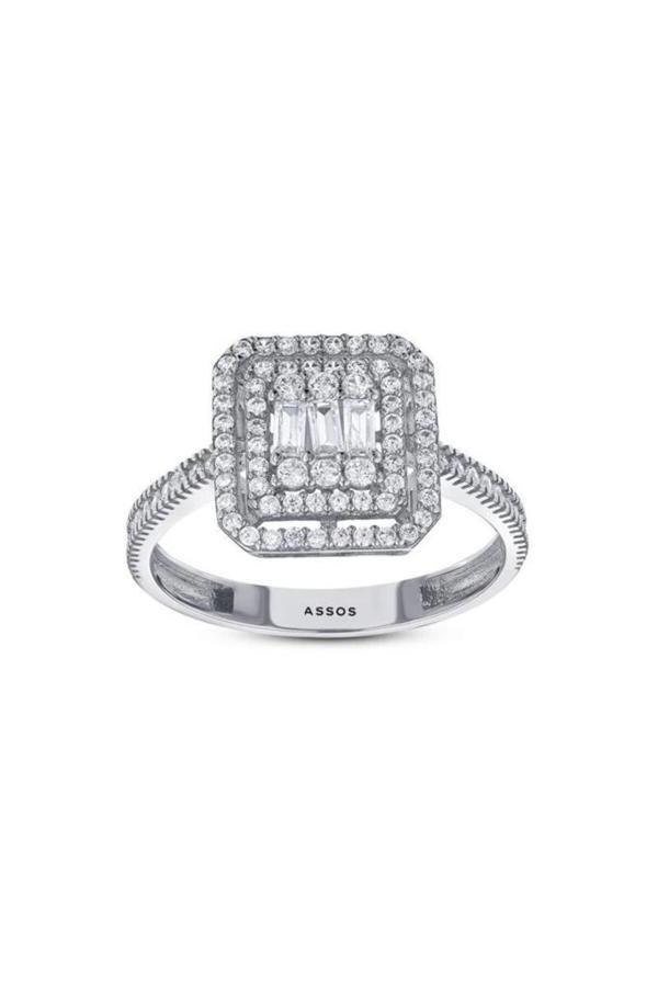 Baget Taşlı Altın Yüzük - 14k - 2.72gr - Image 1