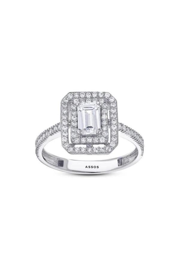 Baget Taşlı Altın Yüzük - 14k - 2.85gr - Image 1