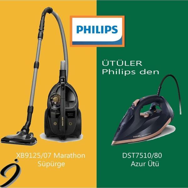 Philips Marathon Ultimate Torbasız Süpürge, Xb9125/07 + Azur 7000 Buharlı Ütü Dst7510/80 - Image 1